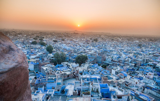 aerial view of a city on rajasthan